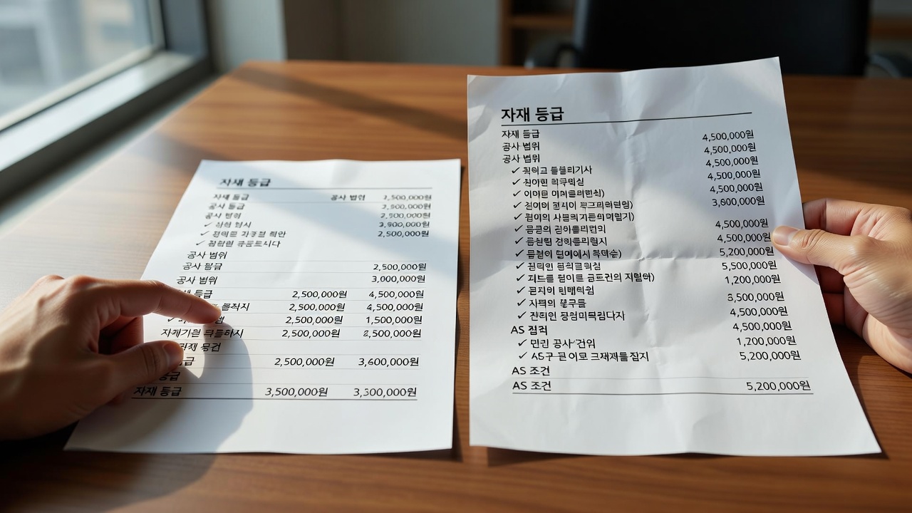 매장 인테리어 견적 비교할 때 꼭 확인할 항목