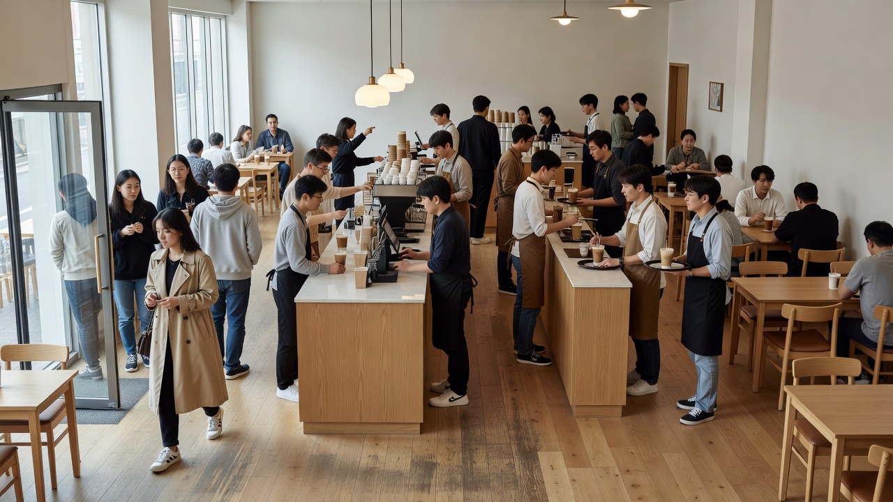 카페 인테리어 동선 문제점을 보여주는 실제 카페 내부