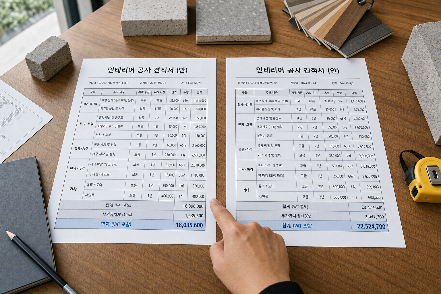 매장 인테리어 견적 비교 시 필수 체크 항목