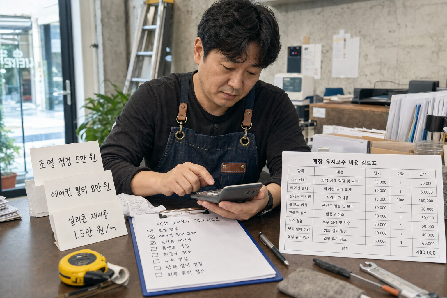 매장 인테리어 후 6개월 내 인테리어 유지보수 항목