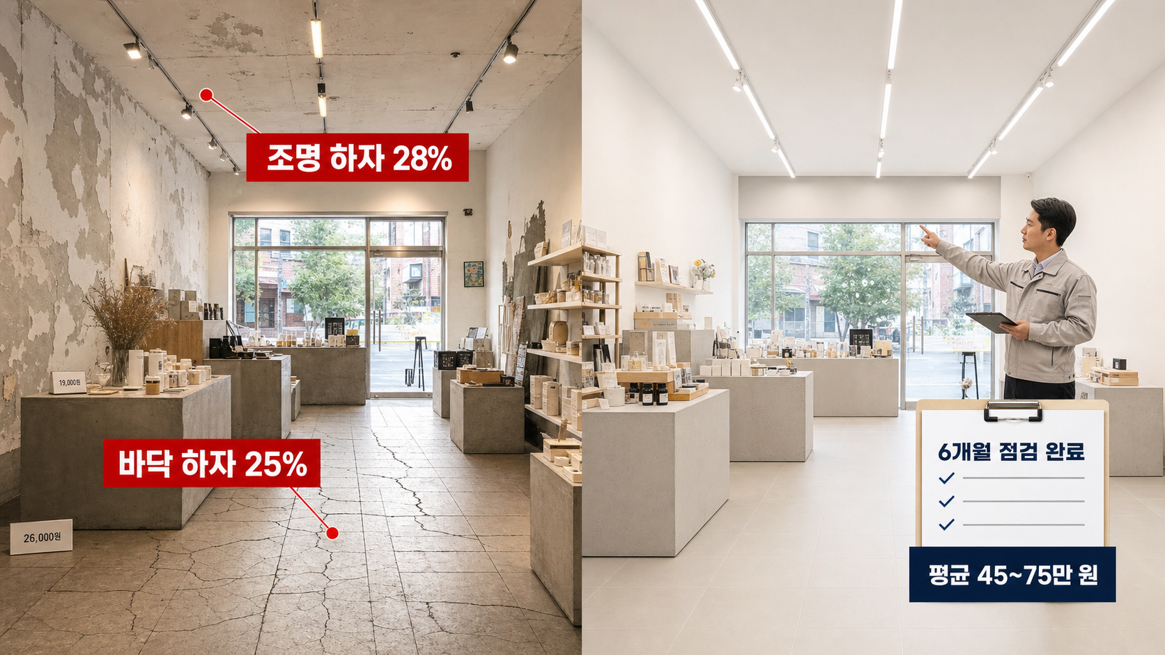 매장 인테리어 유지보수 항목 6개월 내 집중 점검 가이드