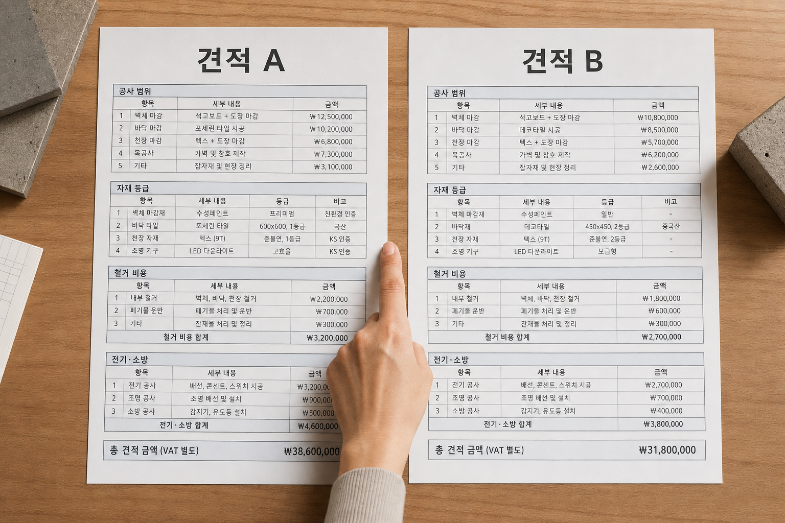 상업 인테리어 견적 비교 시 확인해야 할 항목 7가지