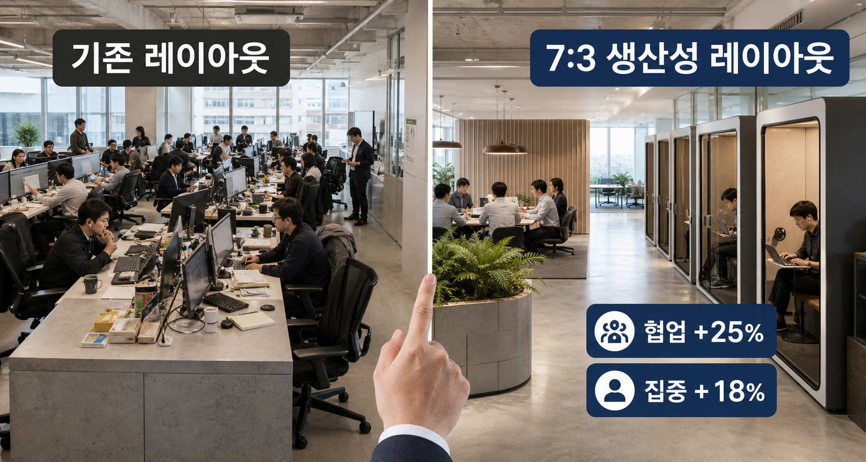 오피스 인테리어 생산성 높은 레이아웃 기준