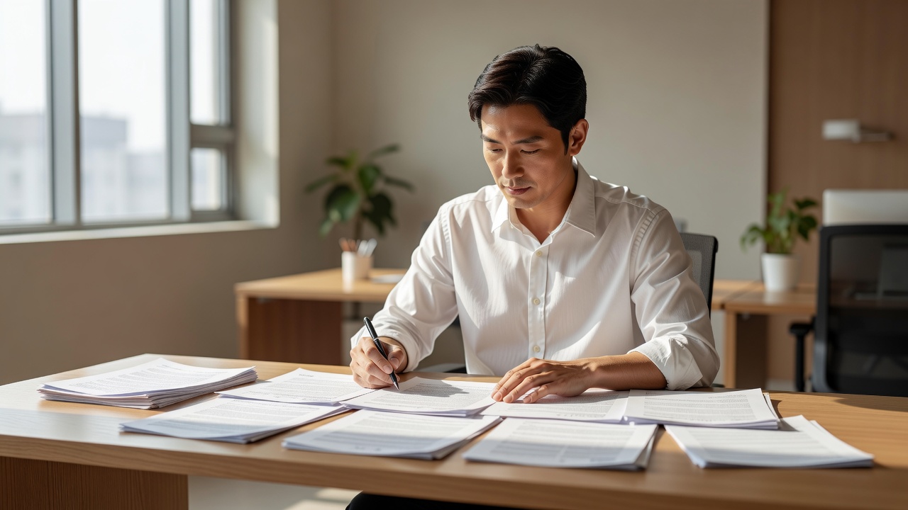인테리어 계약 체크리스트가 필요한 이유를 설명하는 계약서 검토 장면