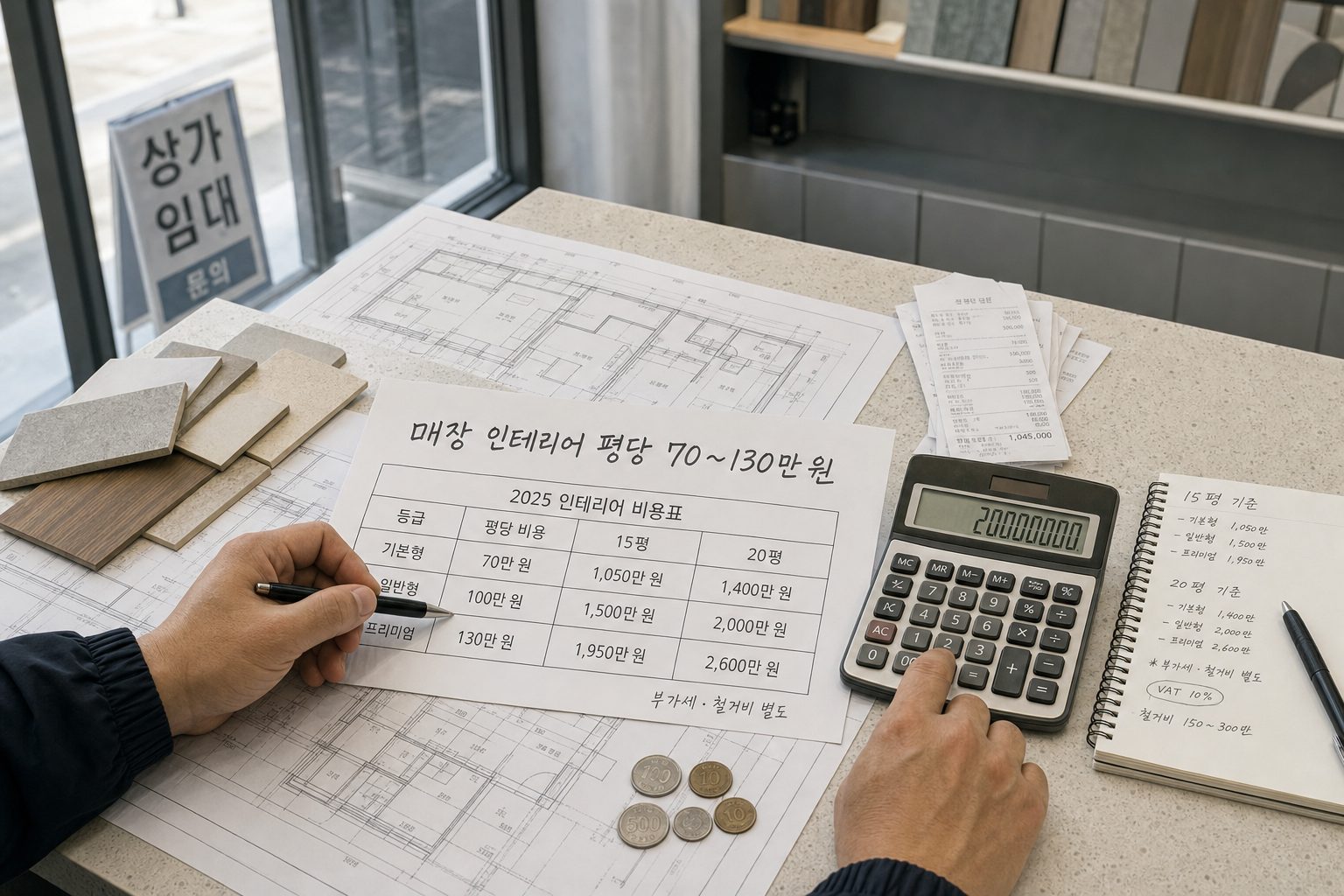 매장 인테리어 평당 비용 2025년 현실 범위