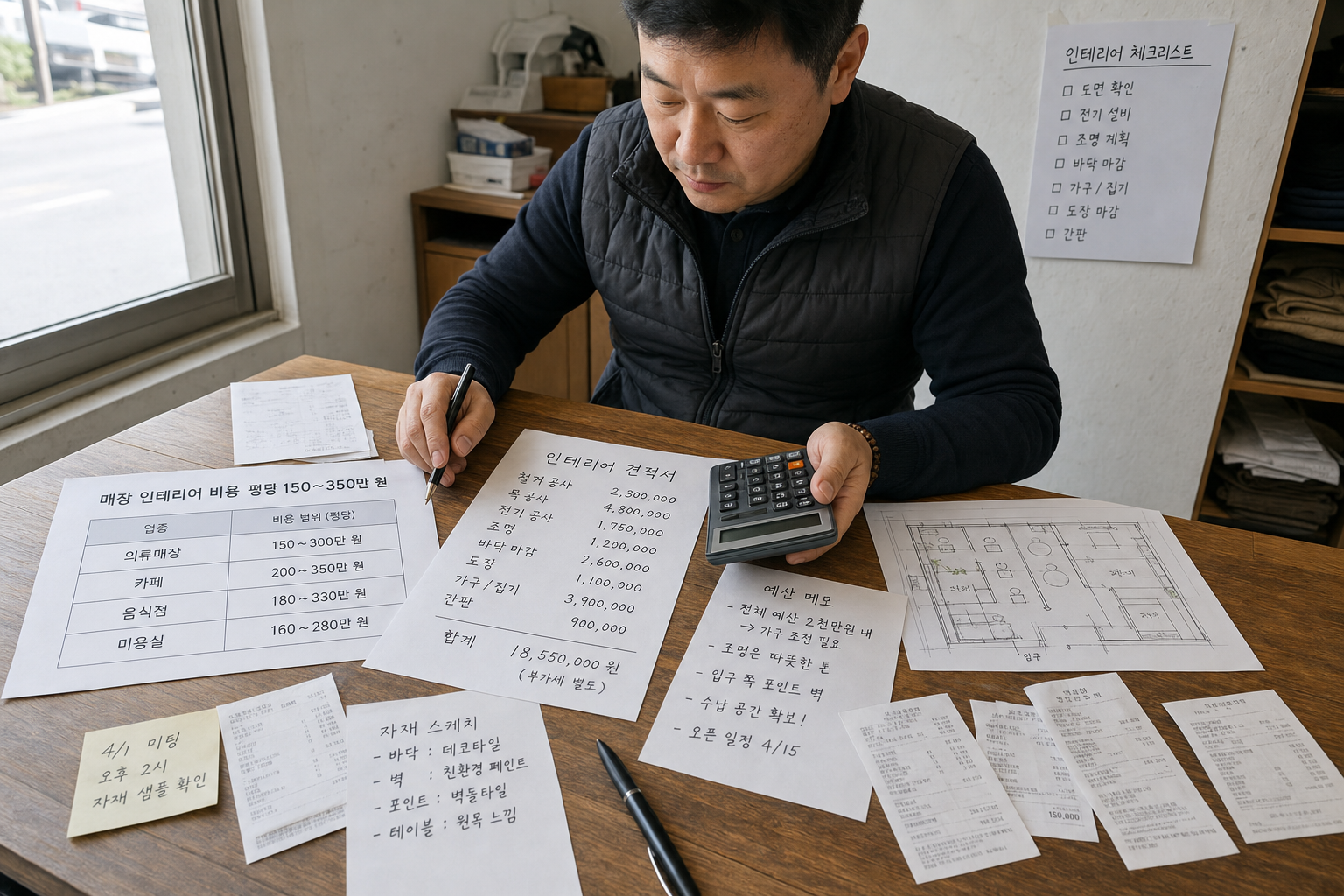 매장 인테리어 비용 평당 비용 현실적인 범위