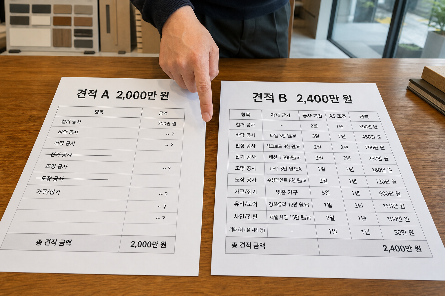 매장 인테리어 견적 비교할 때 꼭 확인해야 할 항목 — 매장 인테리어 견적